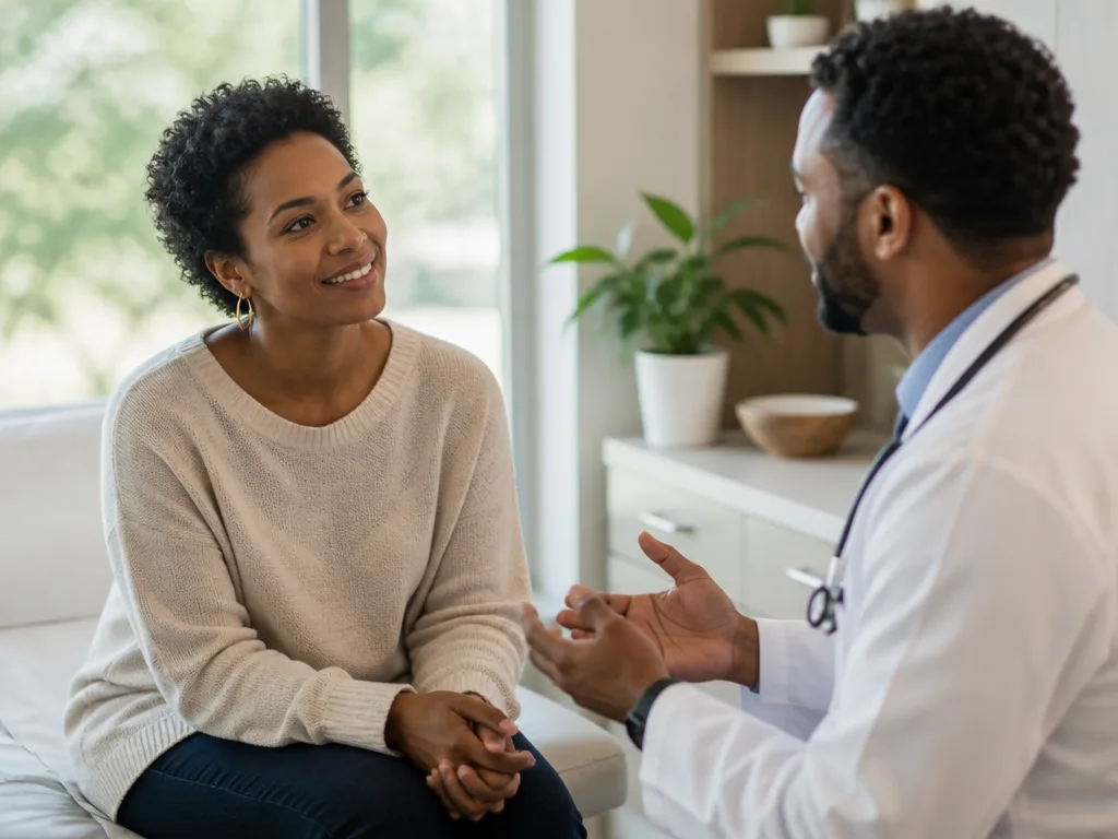 Black/Brown person at the doctor's office (image needs to be sourced)