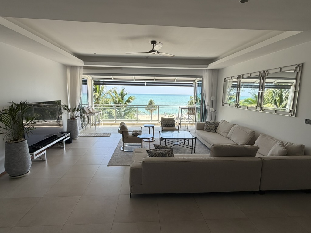 Villa and beach view near the retreat